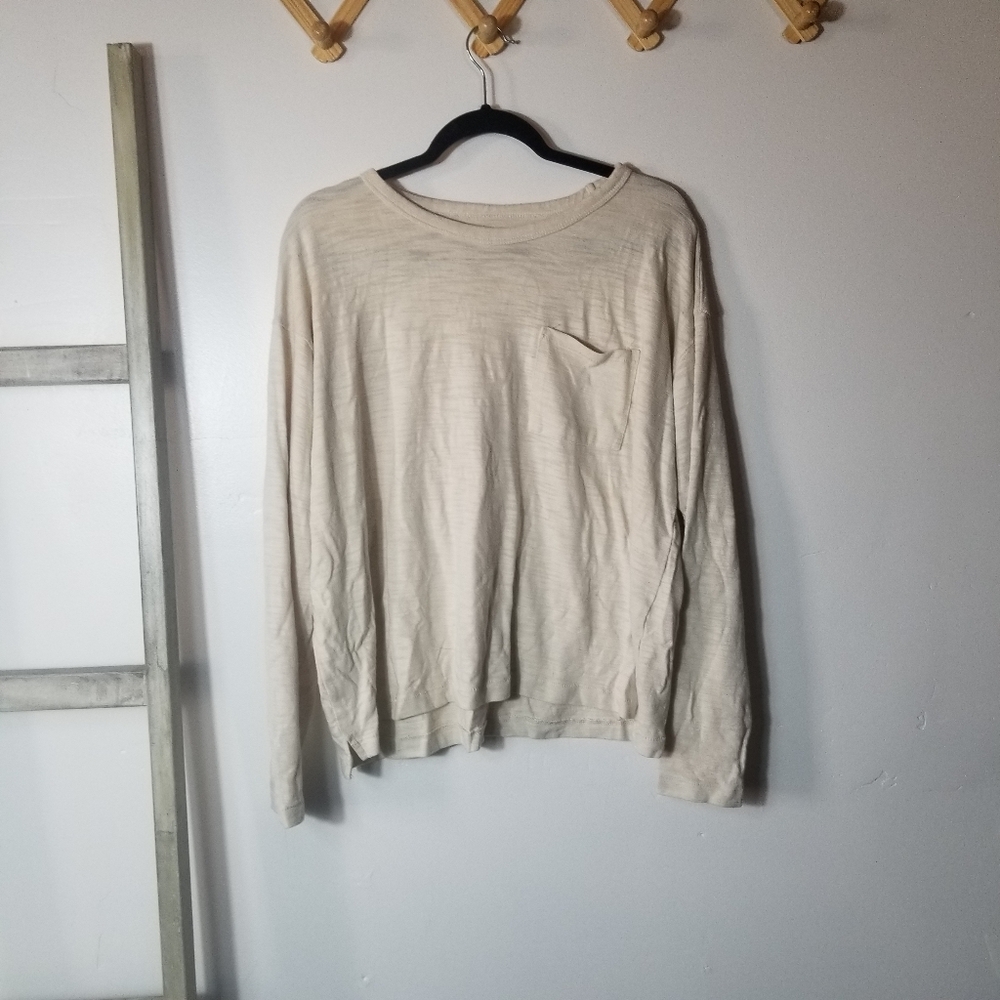 SONOMA WOMEN'S LONG SLEEVE POCKET TEE SIZE LARGE